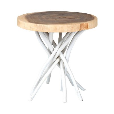 Merrill Teak Accent Table White - East At Main