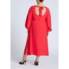 ELOQUII Women's Plus Size Puff Sleeve Open Back Midi Dress - 3 of 4