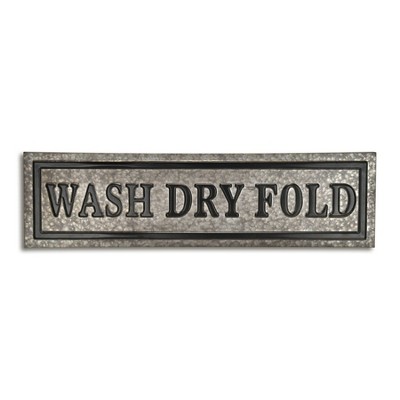 Cheung's Arabella Wall Sign - Galvanized - Wash Dry Fold