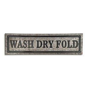 Cheung's Arabella Wall Sign - Galvanized - Wash Dry Fold - 1 of 4