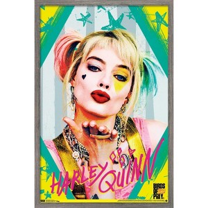 Trends International DC Comics Movie - Birds of Prey - Harley Quinn - Kiss Framed Wall Poster Prints - 1 of 4