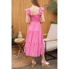 August Sky Women's Eyelet Ruched Tiered Midi Dress - 2 of 4