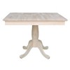 29.1" Dining Tables Minden Square Top Pedestal Unfinished - International Concepts: Solid Wood, Breakfast Nook - 3 of 4