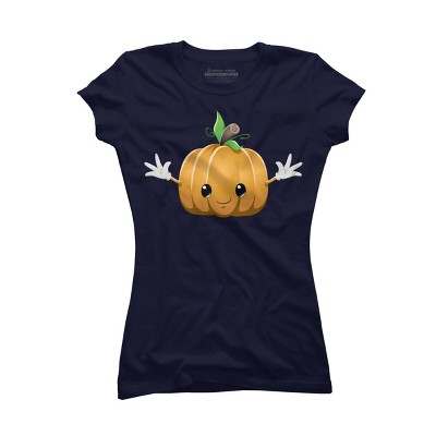 Junior's Design By Humans Halloween Pumpkin Monster 6 By LironPeer T-Shirt