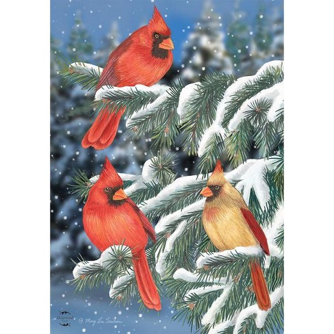 Briarwood Lane Winter Cardinal Trio Garden Flag Seasonal Birds Sn : Target