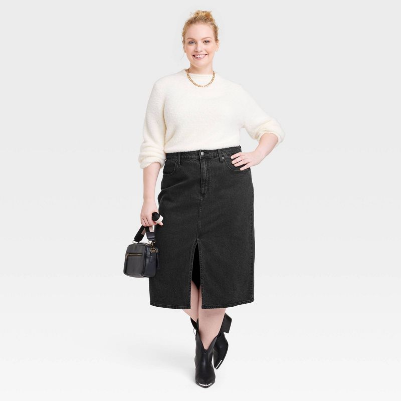Women's High-Rise Denim Midi Skirt - Universal Thread™, 4 of 11