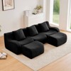Aukfa Modular Teddy Fabric Sofa,Convertible Modular Sectional Sofa Set , 3-Seats with 1/2/3 Ottoman Soft Boneless Design for Living Room - 2 of 4
