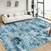 Colorful Abstract Area Rug Boho Washable Living Room Rug Modern Non-Slip Low Pile Area Rug Throw Rug for Dining Room Home - 2 of 4