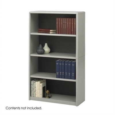 Steel 4-Shelf ValueMate Economy Steel Bookcase in Grey - Safco