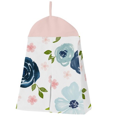 Watercolor Floral Blue and Pink Microfiber Toddler Comforter