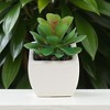 Unique Bargains Artificial Plants Ceramic Pot Plastic 2.01"x2.01"x2.95" 1 Pc - 2 of 4