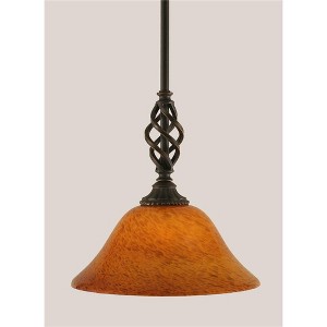 Toltec Lighting Elegante 1 - Light Pendant in  Dark Granite with 10" Sahara Shade - 1 of 1
