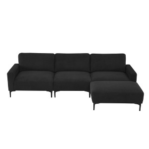 NicBex Modern L-shaped Sectional Sofa,4-seat Velvet Couch Set with Convertible Ottoman for Living Room,Apartment,Office - 1 of 4