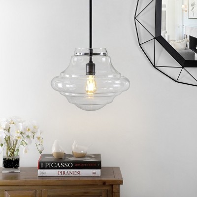 Oslen 15 Inch Glass and Bronze Pendant Light