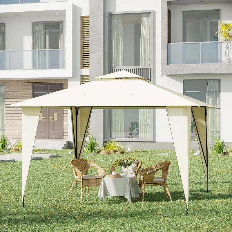 Outsunny 12' x 12' Outdoor Canopy Tent Party Gazebo with Double-Tier Roof, Steel Frame, Included Ground Stakes, 3 of 9