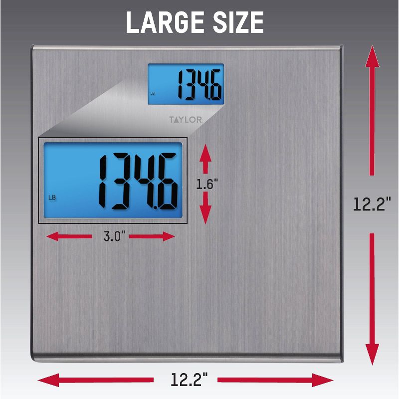 Digital Thin Stainless Steel Bathroom Scale - Taylor, 3 of 15