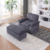 TiramisuBest 56.3" Corduroy Single Sofa with Ottoman & 2 Toss Pillows,Deep-Seat Comfy Couch for Living Room,Green - 4 of 4