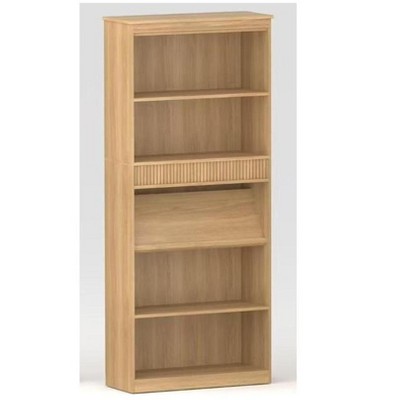 Nasitip 5 Tier Bookcase with Adjustable Shelves, Tall Bookshelf w/Wooden Legs, Rustic Vintage Etagere for Living Room Apartment Office