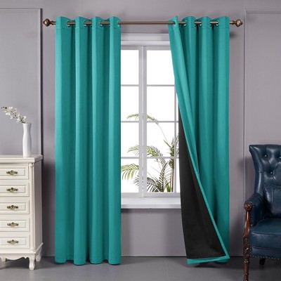 Deconovo 100 Percent Blackout Double Layers Lined Curtain (2 Panel)