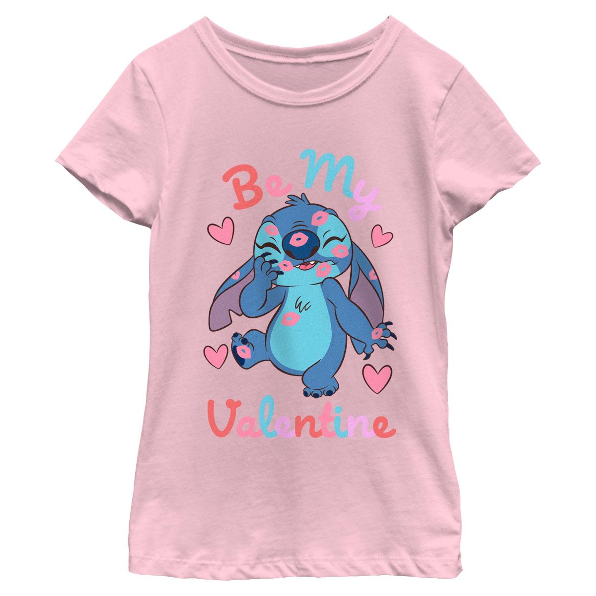 Girls Lilo & Stitch Be My Valentine Kisses Stitch T Shirt