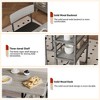 Bar Table Set for 2 with 2  PU Cushion Stools and 3 Storage Shelves, 3 Piece - 3 of 4