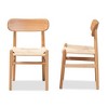 2pc Raheem Hemp and Wood Dining Chair Set Brown - Baxton Studio: Solid Beech Frame, Fully Assembled - 3 of 4