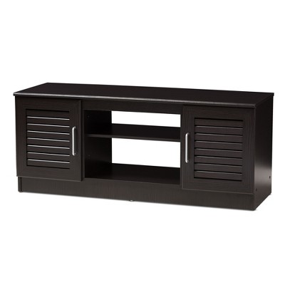 Gianna Modern and Contemporary Finished TV Stand for TVs up to 47&#34; Dark Brown - Baxton Studio