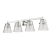 Analia 4-Light Vanity Bath Light - Textured Glass Shades, Dimmable, Damp Rated, Steel Frame - 2 of 4