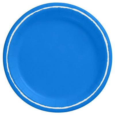 20ct Dinner Paper Plates Blue/White - Spritz™