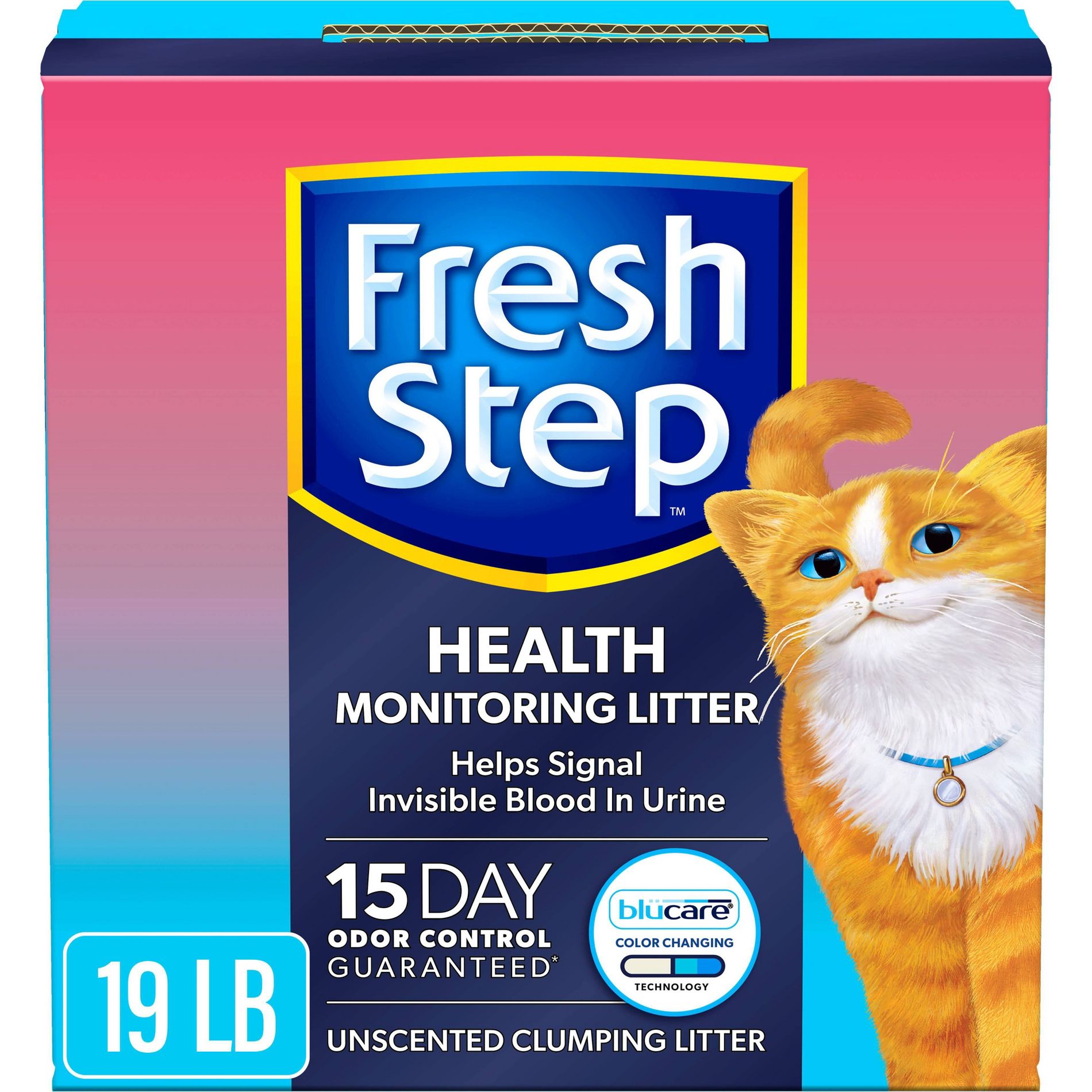 Fresh Step Health Monitoring Clumping Odor Control Cat Litter - 19lbs
