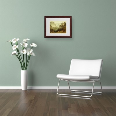 Thomas Hill Yosemite Valley Landscape Print on Canvas with Brown Wood Frame