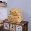 BRINJOY Round Wicker Storage Baskets with Lid - Set of 2 Scalloped Edge Hyacinth Baskets for Home Organization - 3 of 4