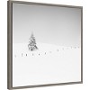 Amanti Art 22"x22" Lone Tree in Snow by Alexej Schulz Framed Canvas Wall Art Print - 2 of 4