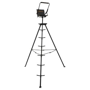 Muddy 12' Nomad Tripod Stand with Hunting Chair, Hunting Gear Deer Stand w/ Swivel Flex Tek Seat & Detachable Gear Bags, 300 Pound Capacity - 1 of 4