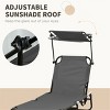CAVINAS 2PC Reclining Oxford Beach Chair with Adjustable Sunshade,5-Position Oxford Lounge Chair for Outdoor,Lawn,Backyard - 3 of 4