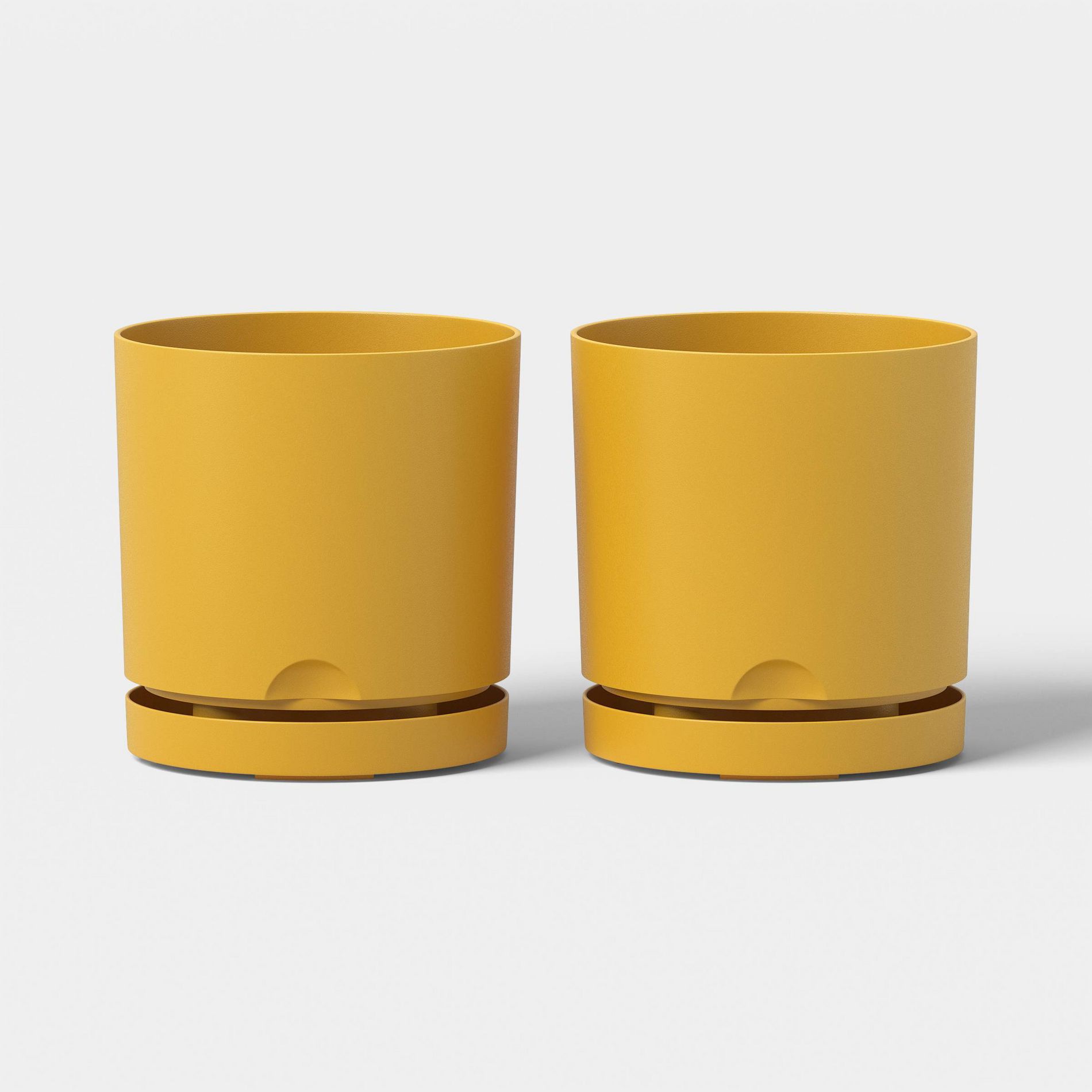 2pc Recycled Resin Indoor Outdoor Planter Pots Mustard Yellow 4" - Room Essentials™