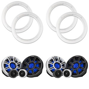 Kicker ( 2 Pair ) 51MSS65 LED 6.5" Premium Marine Component with a Pair of 50KLSR65 6.5 Led Speaker Ring Bundle - 1 of 4