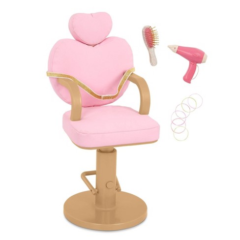 Our Generation Sweet Styles Pink Salon Chair Hair Styling Accessory Set For  18'' Dolls : Target