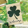 Welcome Shamrock St. Patrick's Day Burlap House Flag 28" x 40" Briarwood Lane - 4 of 4