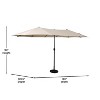 Emma and Oliver Ewing 15 FT Weather and Water-Resistant Triple Head Patio Umbrella with Crank Handle and Easy Tilt - 4 of 4
