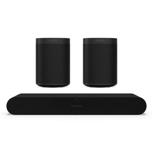Sonos Surround Set With Ray Compact Soundbar And Pair Of One Smart Speakers (gen 2) (black) : Target