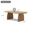 TiramisuBest Modern 47.24" Oval Coffee Table, Solid Wood Veneer Accent Table for Living Room & Small Spaces,Natural - 4 of 4