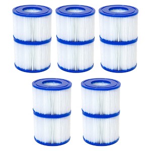 Bestway SaluSpa Type VI Outdoor Above Ground Inflatable Hot Tub Spa Filter Pump Cartridge Replacement Accessories for Spa Maintenance (5 Pack) - 1 of 4