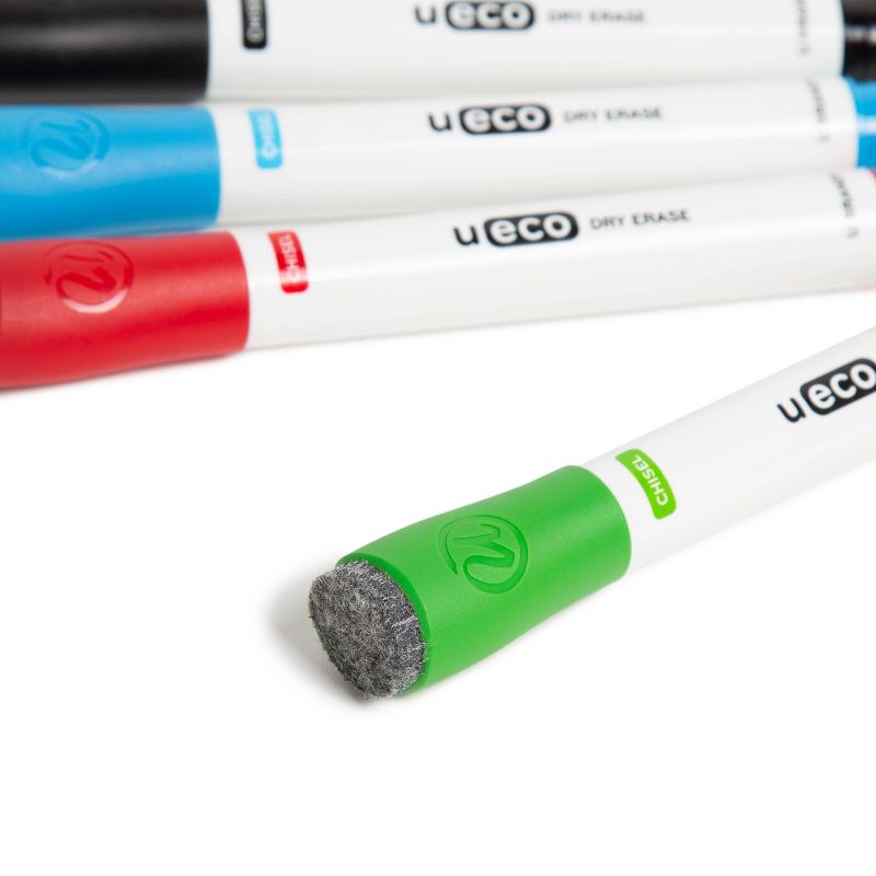 U Brands U Eco 4pk Dry Erase Markers Chisel Tip Assorted Colors, 6 of 8