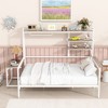 ALEXOUN Metal Bed with Movable Desk,Metal Day Bed Frame with Metal Grid & Clothes Hanger,Space Saving,No Box Spring Needed - 2 of 4