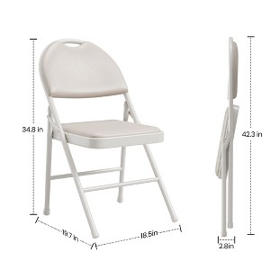 coucheta Folding Chairs, Padded Foldable Chair with PU Leather Cushion and Back, Metal Frame Indoor/Outdoor Portable Stackable Seats - 1 of 4