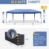 VINGLI 10x20 ft Pop Up Canopy with 6 Sidewalls, Outdoor Gazebo Tent with Carry Bag, Patio Event Tent, Commercial Canopy - 3 of 4