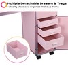 Byootique Rolling Nail Table Kit w/ Makeup Case Cosmetic Organizer Aluminum Pink - 4 of 4