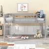 Twin Size Wood Low Loft Bed with Ladder for Bedroom - 3 of 4