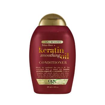 OGX Frizz-Free + Keratin Smoothing Oil Conditioner, 5 in 1, for Frizzy Hair, Shiny Hair  - 13 fl oz
